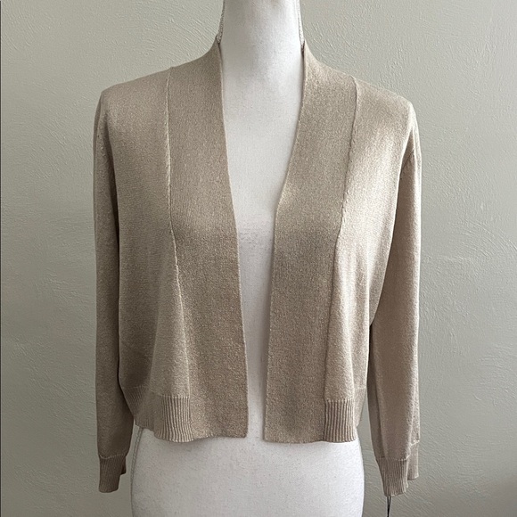 🆕 Calvin Klein Three-Quarter-Sleeve Glitter Shrug Cardigan - Picture 1 of 9